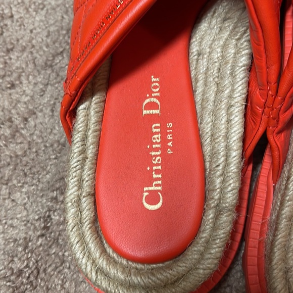 Red Christian Dior D-Twist Slides, Size 8.5 - Picture 2 of 3